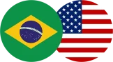 Bandeira do Brasil e dos Estados Unidos